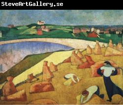 Emile Bernard Harvest on the Edge of the Sea